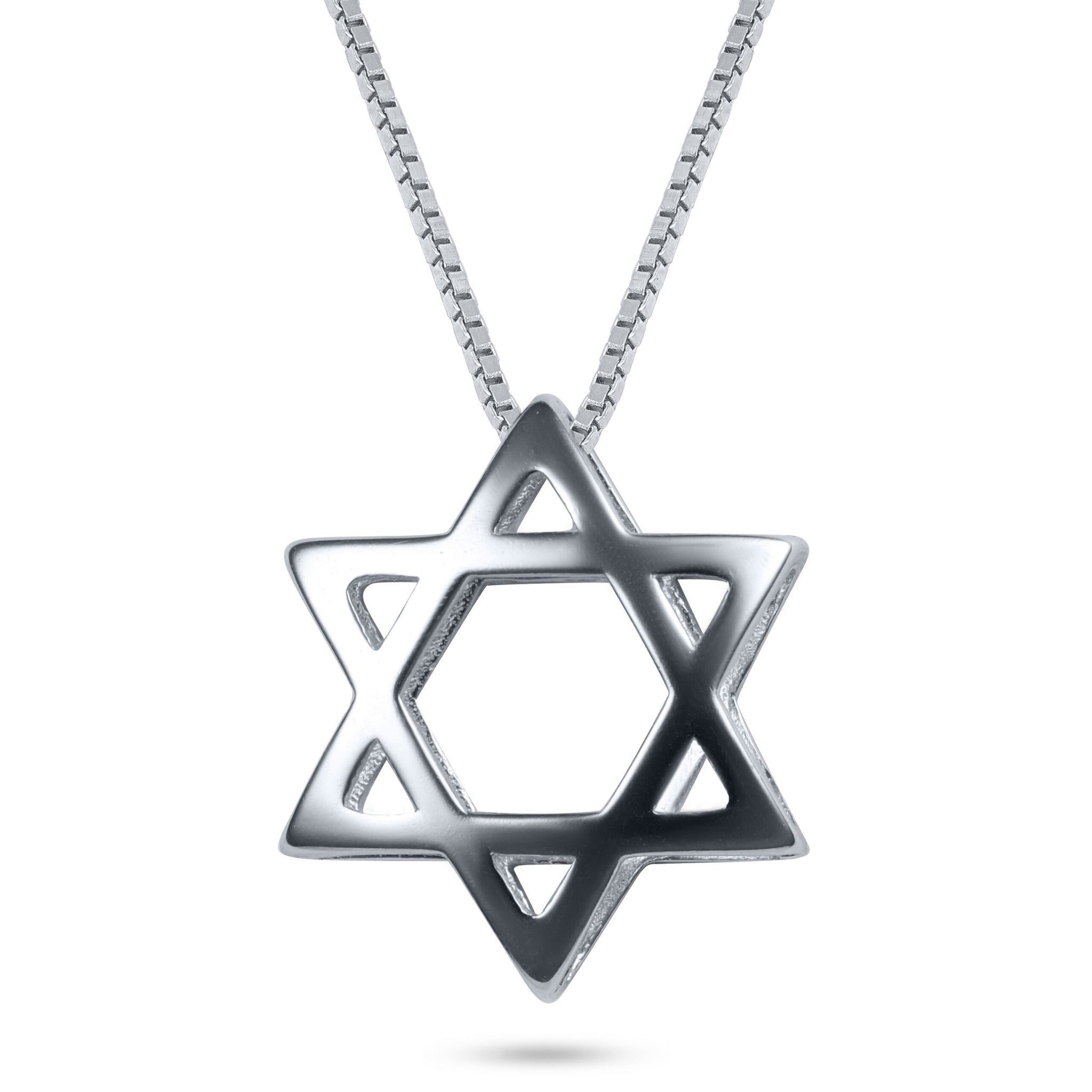 שרשרת כסף 925 מגן דוד תלת מימדי