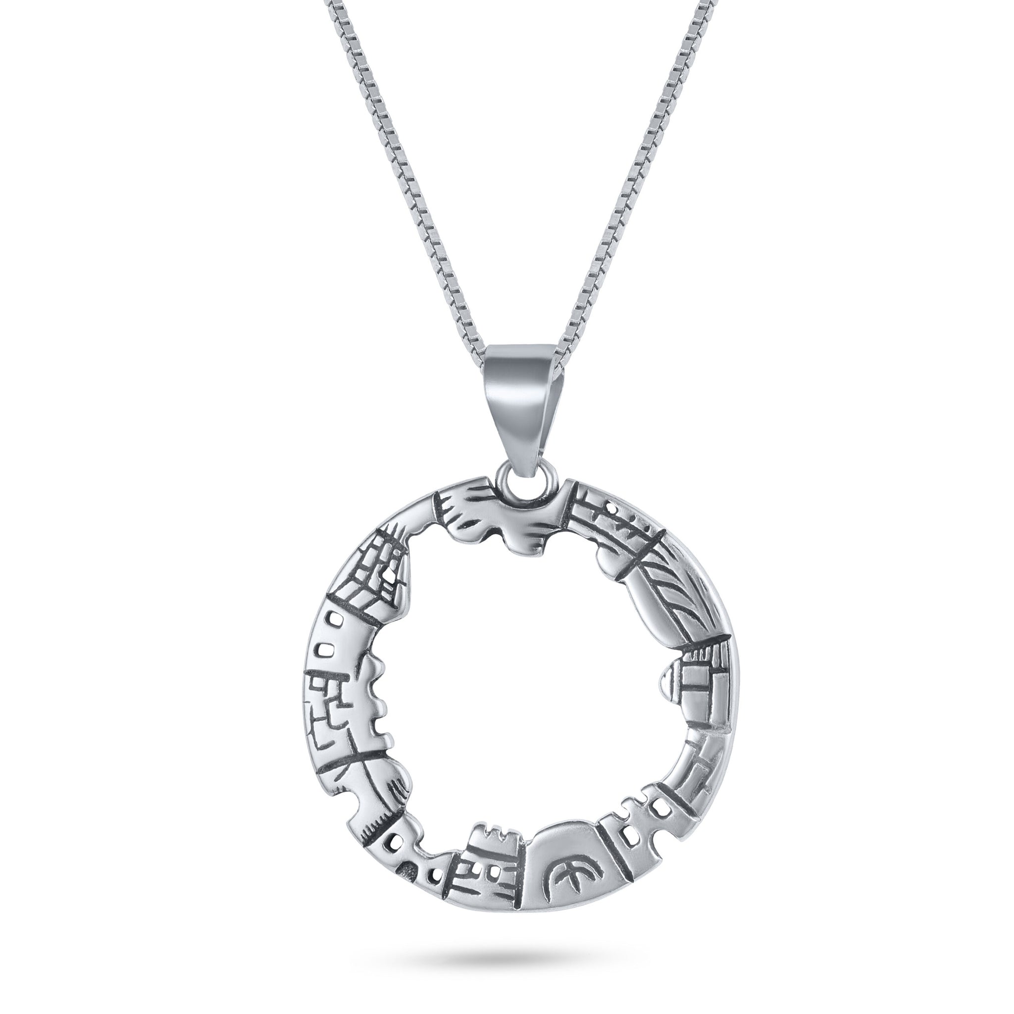 שרשרת כסף 925 תליון ירושלים מעוצב