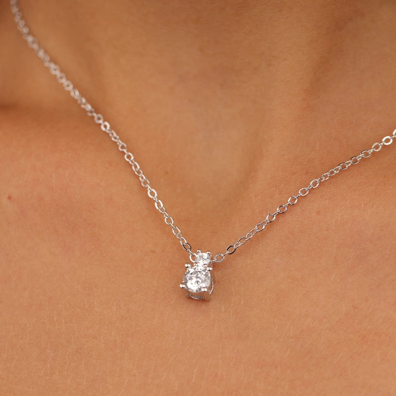 שרשרת כסף 925 תליון סוליטר זירקון