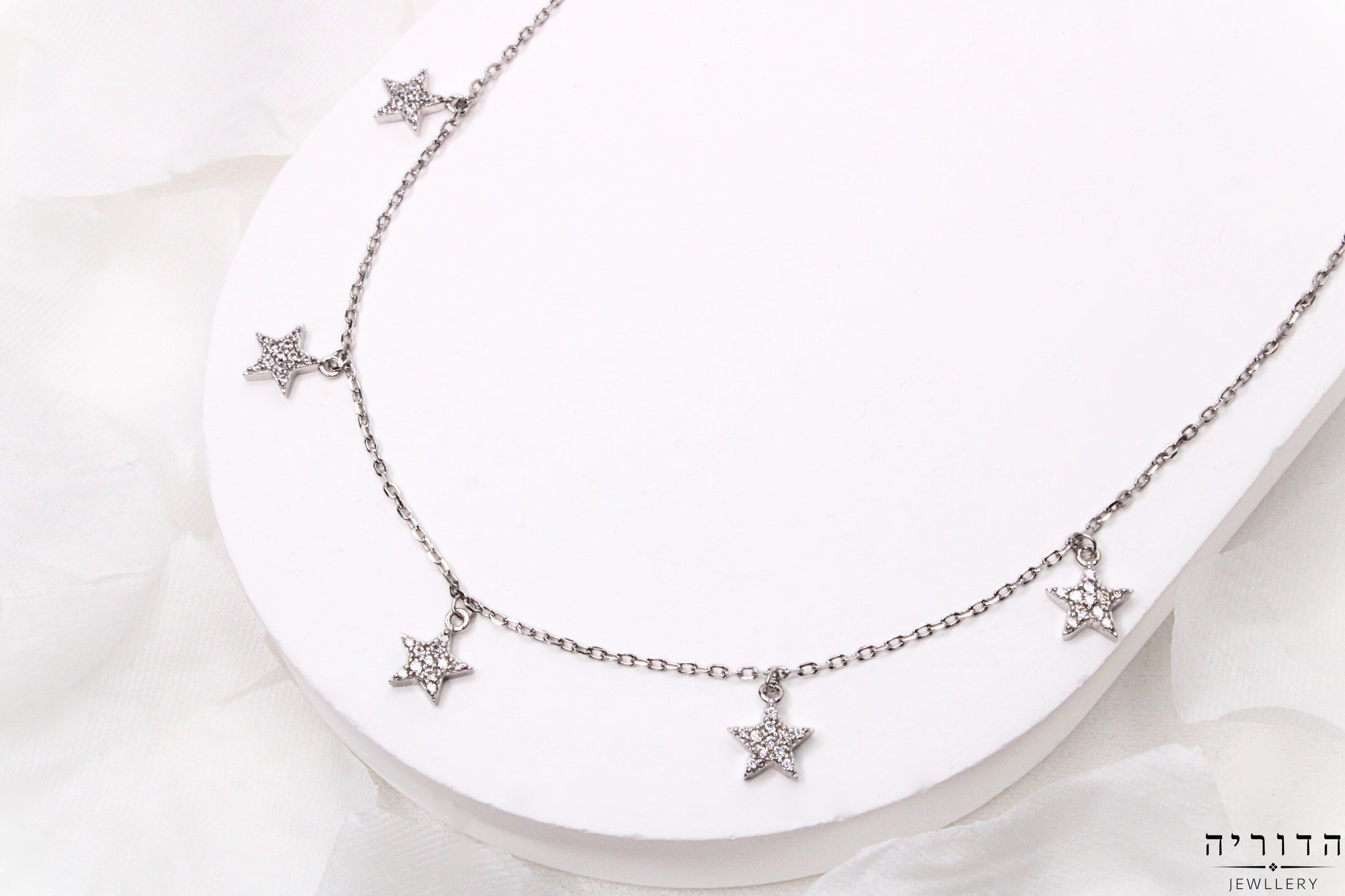 שרשרת כוכבים זרקונים כסף 925