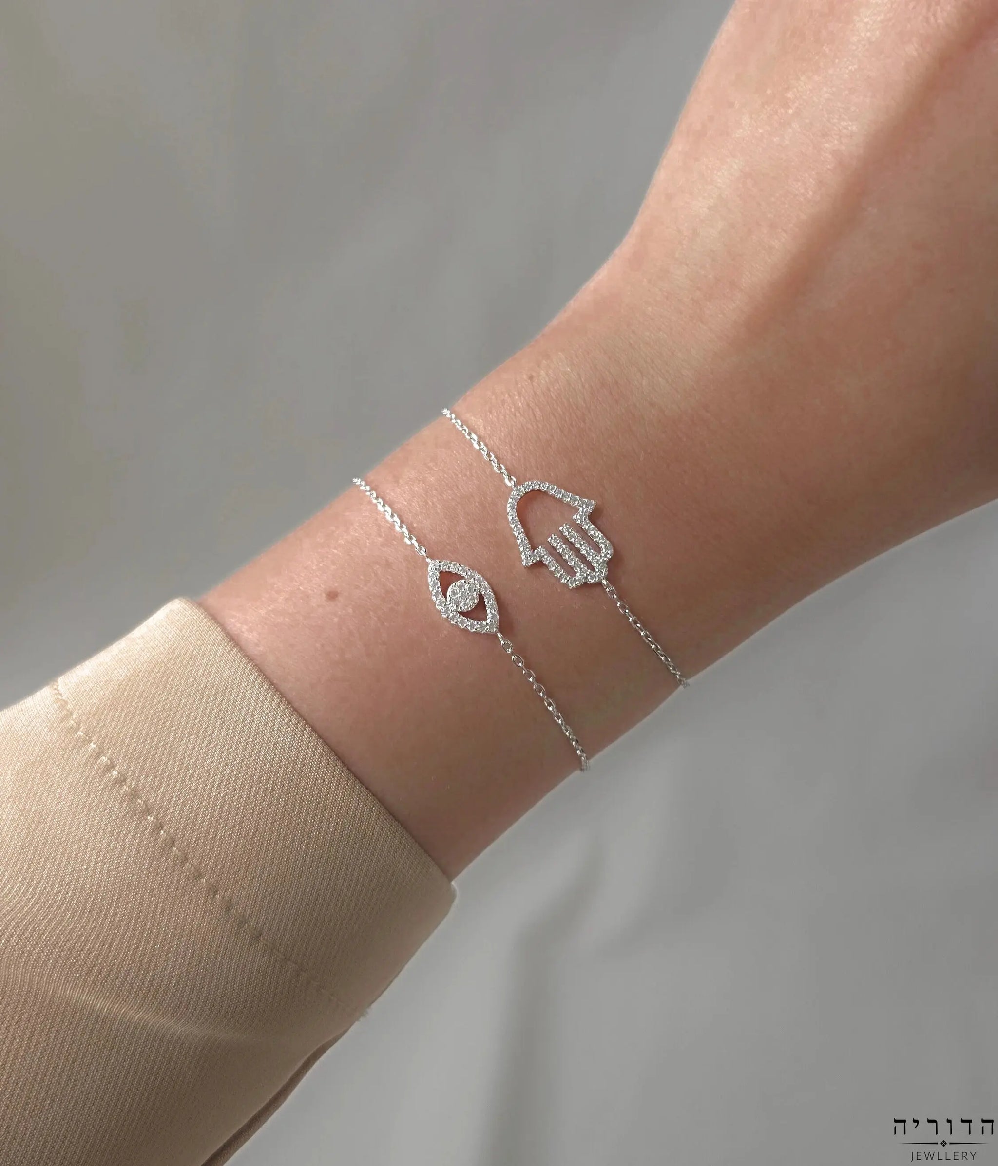 צמיד שרשרת עין זרקונים כסף 925