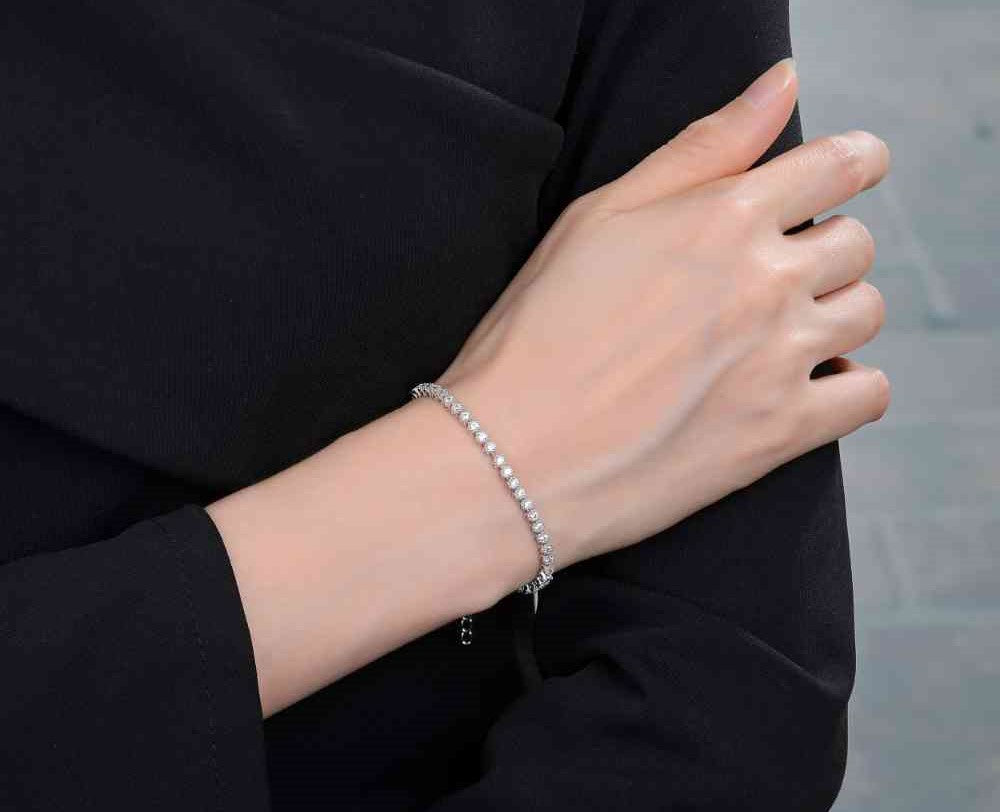 צמיד זרקונים עגולים כסף 925