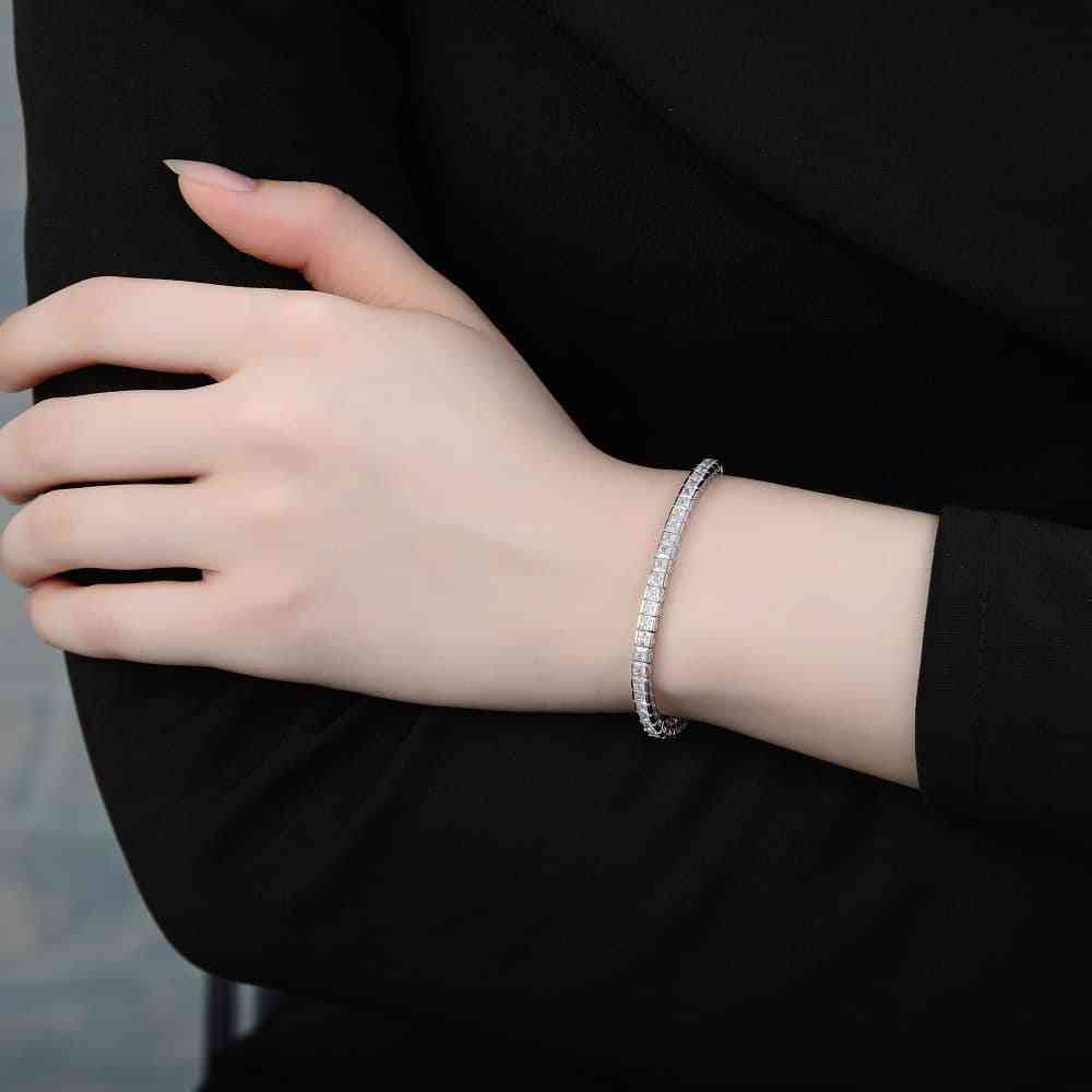 צמיד טניס זרקונים מרובעים כסף 925