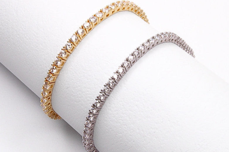 צמיד טניס ציפוי זהב 14k