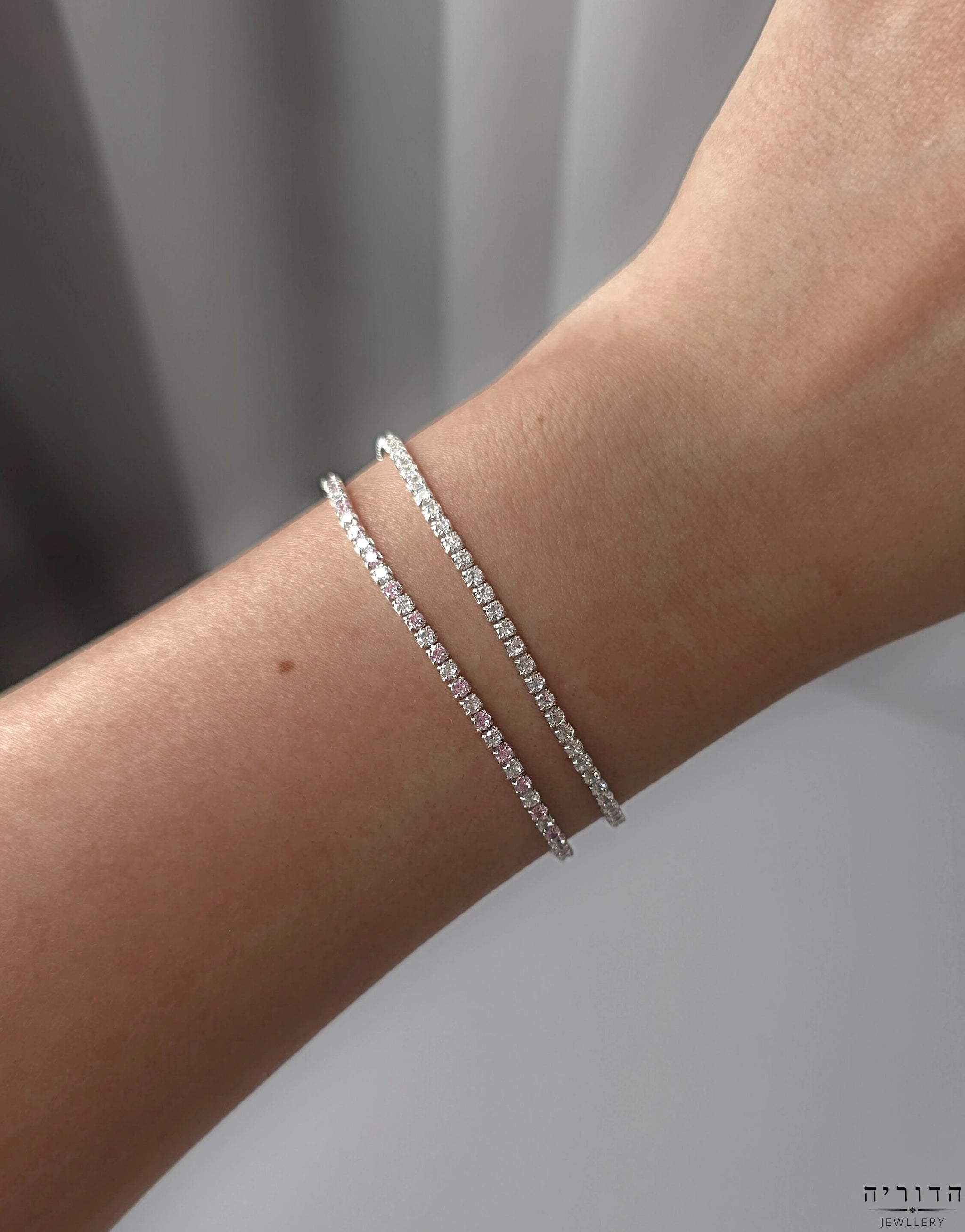 צמיד טניס PINK&WHITE