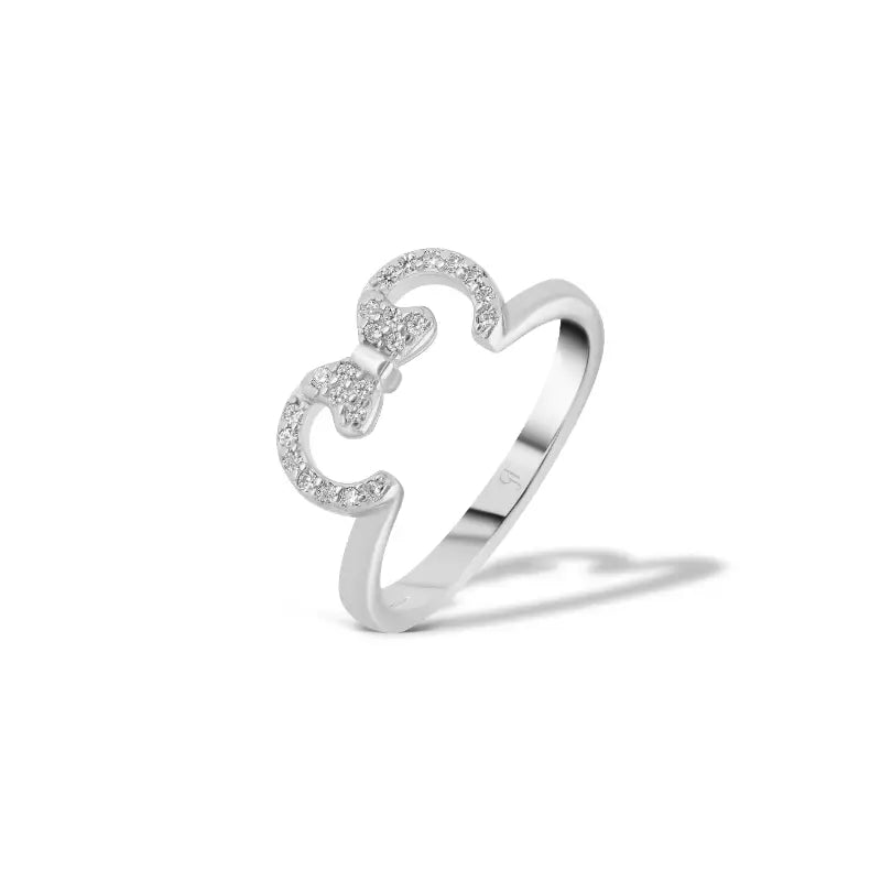 טבעת מיני מאוס כסף 925 משובצת זרקונים