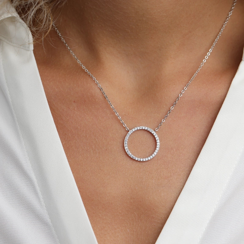 שרשרת כסף 925 מעגל החיים משובצת זרקון