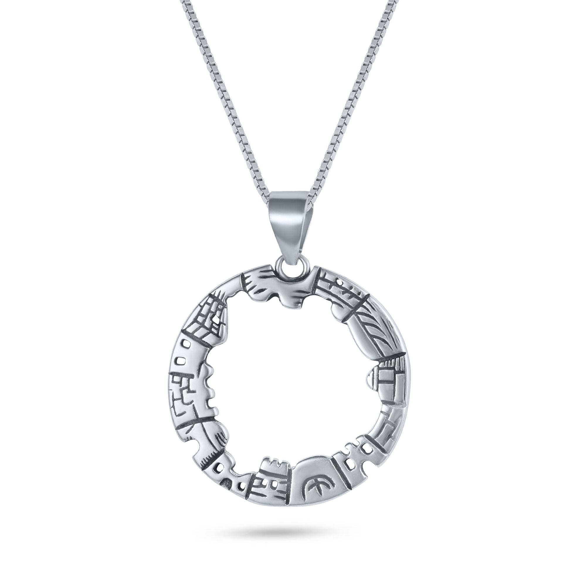 שרשרת כסף 925 תליון ירושלים מעוצב