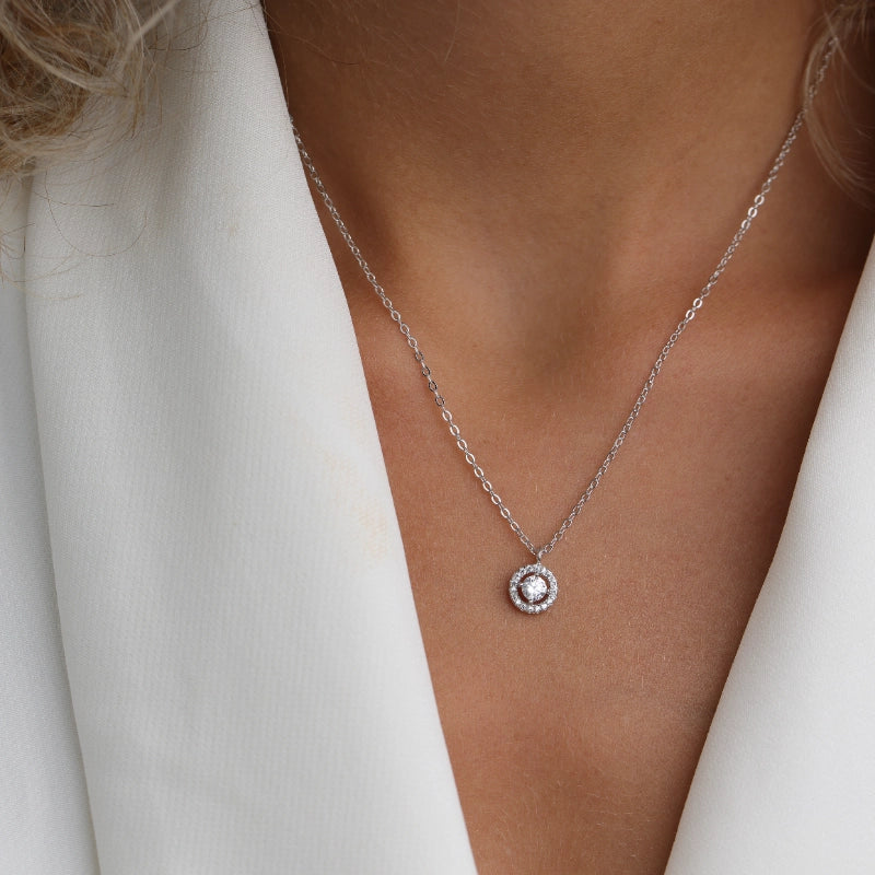 שרשרת סוליטר זירקון כסף 925