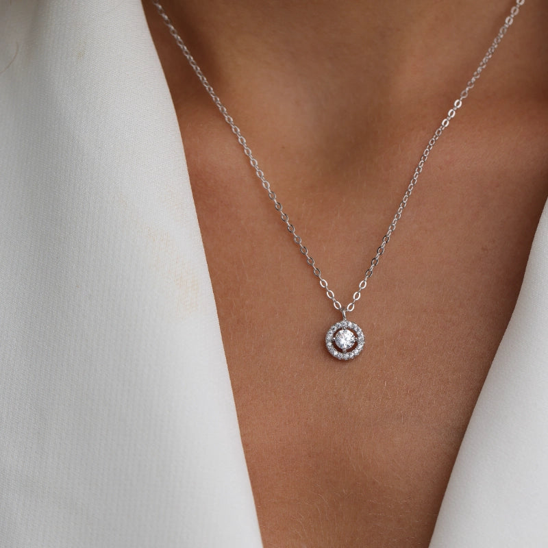 שרשרת סוליטר זירקון כסף 925