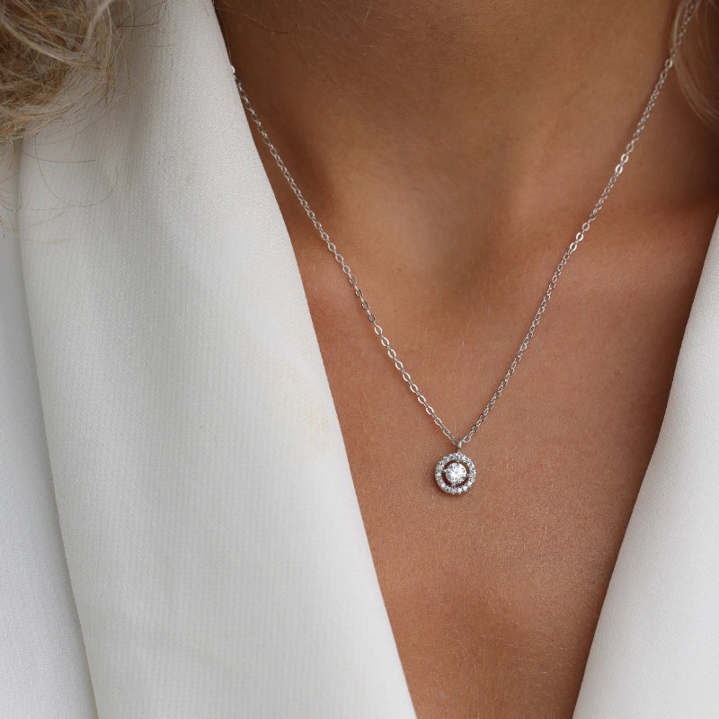 שרשרת סוליטר זירקון כסף 925