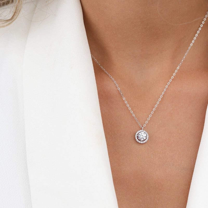 שרשרת סוליטר זירקון כסף 925