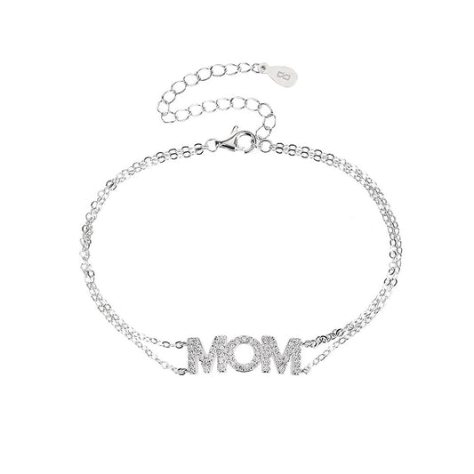 צמיד "MOM" משובץ