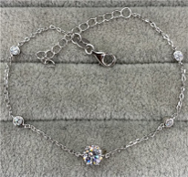 צמיד כסף 925 סוליטר עגול משובץ זירקון