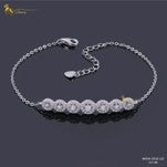 צמיד כסף 925 עם זרקונים עגולים