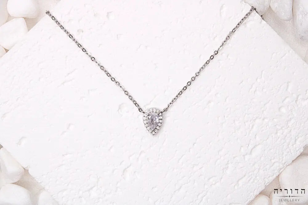 שרשרת טיפה משובצת