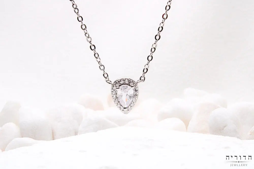 שרשרת תליון טיפה זרקון כסף 925
