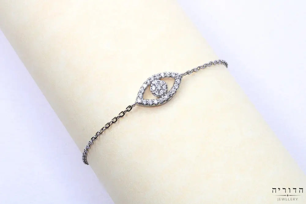 צמיד שרשרת עין זרקונים כסף 925
