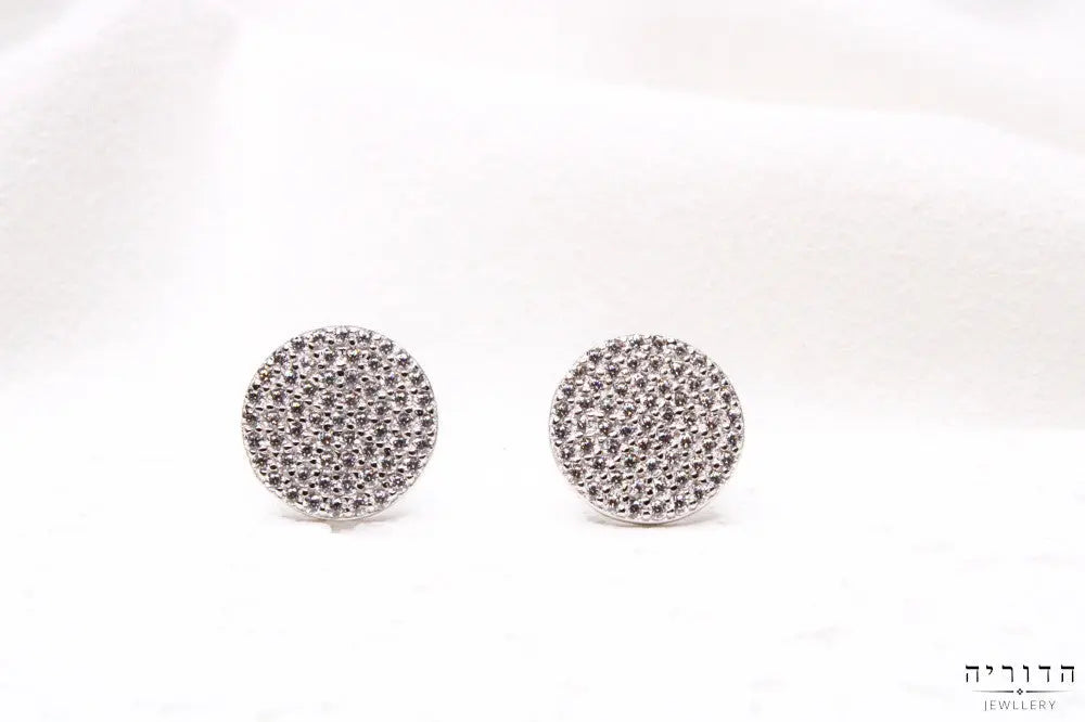 עגיל פלטה צמוד משובץ