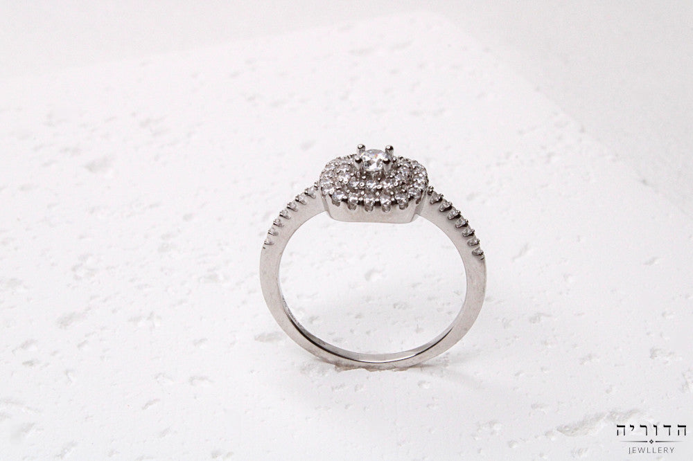 טבעת ריבוע זרקון כסף 925