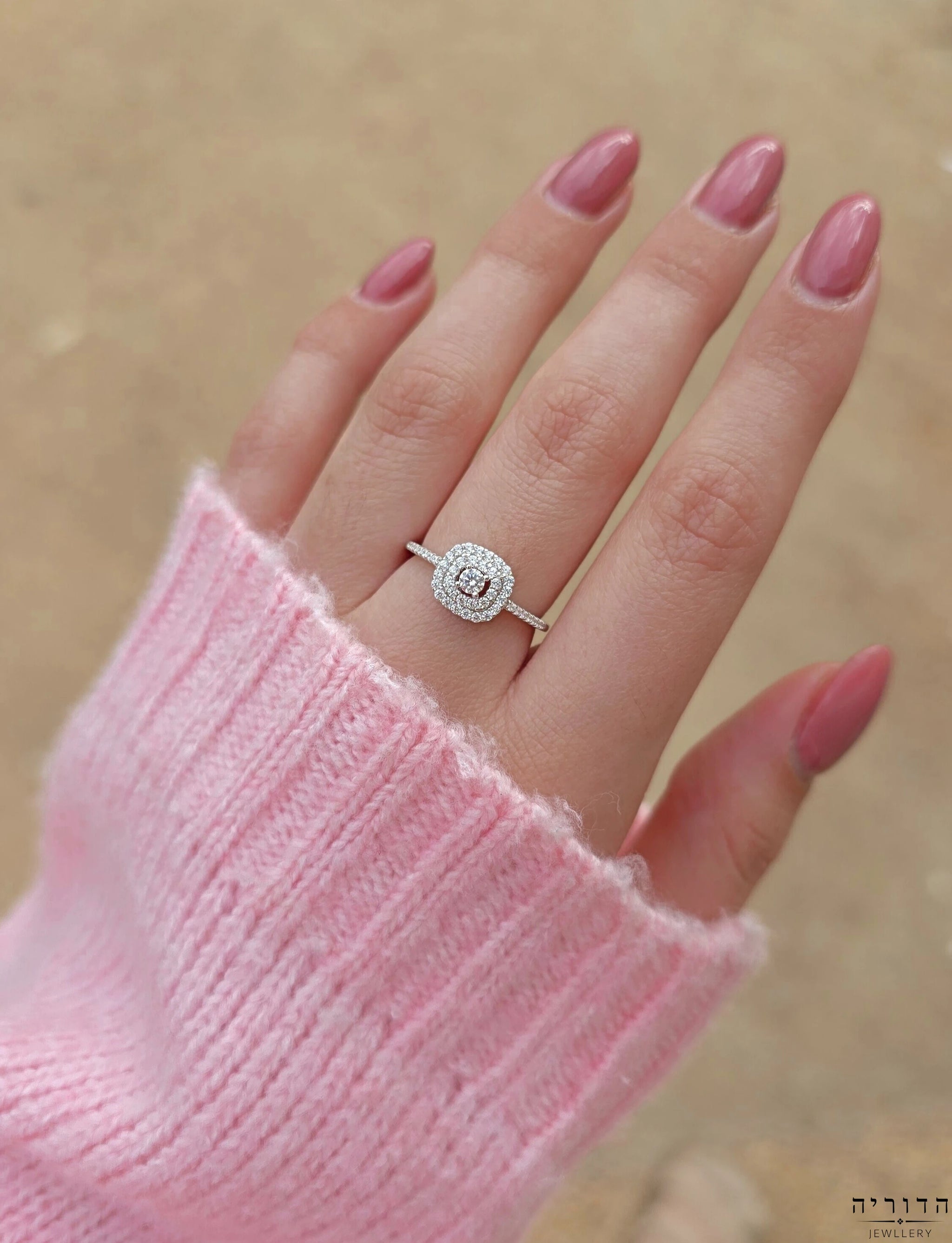 טבעת ריבוע זרקון כסף 925