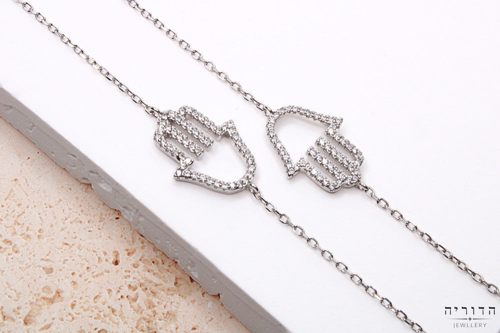 שרשרת חמסה זרקונים כסף 925