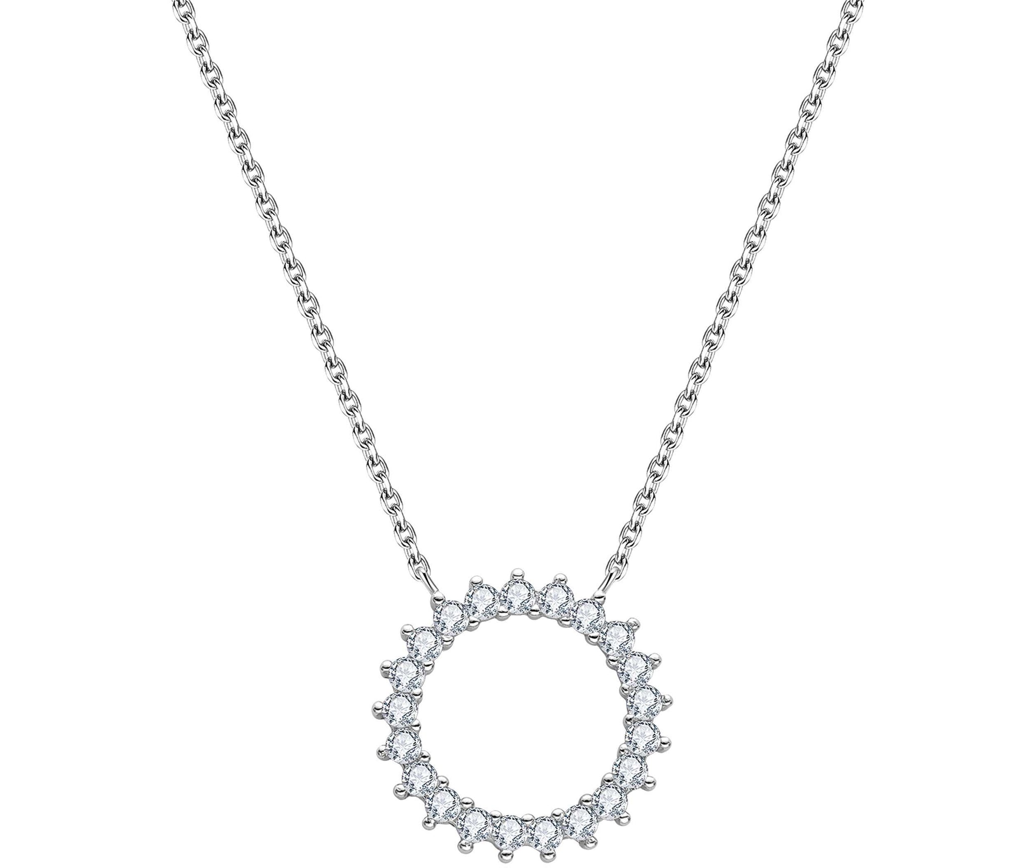 שרשרת עיגול פתוח זרקונים כסף 925