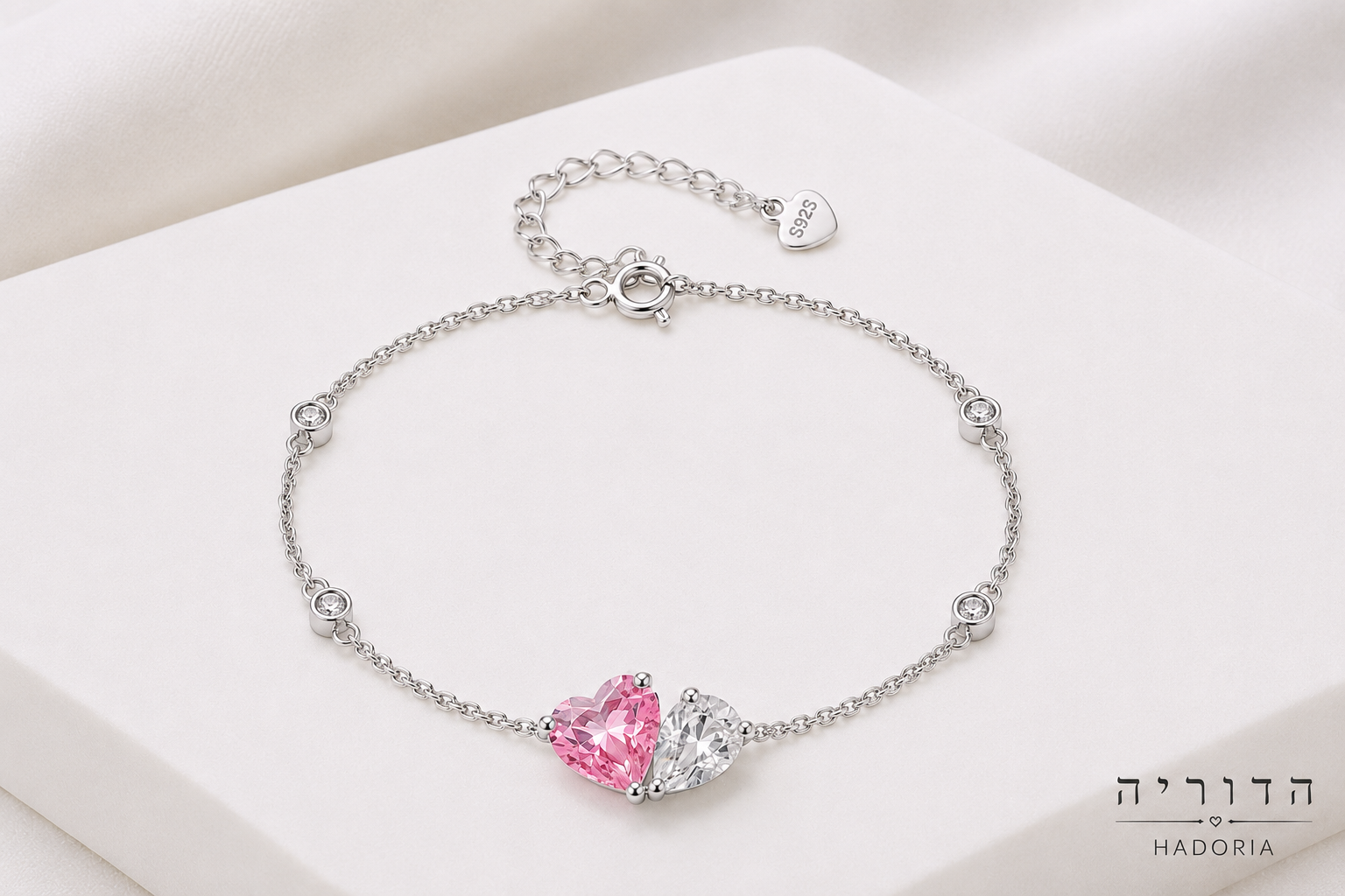 צמיד Pink Heart – כסף 925