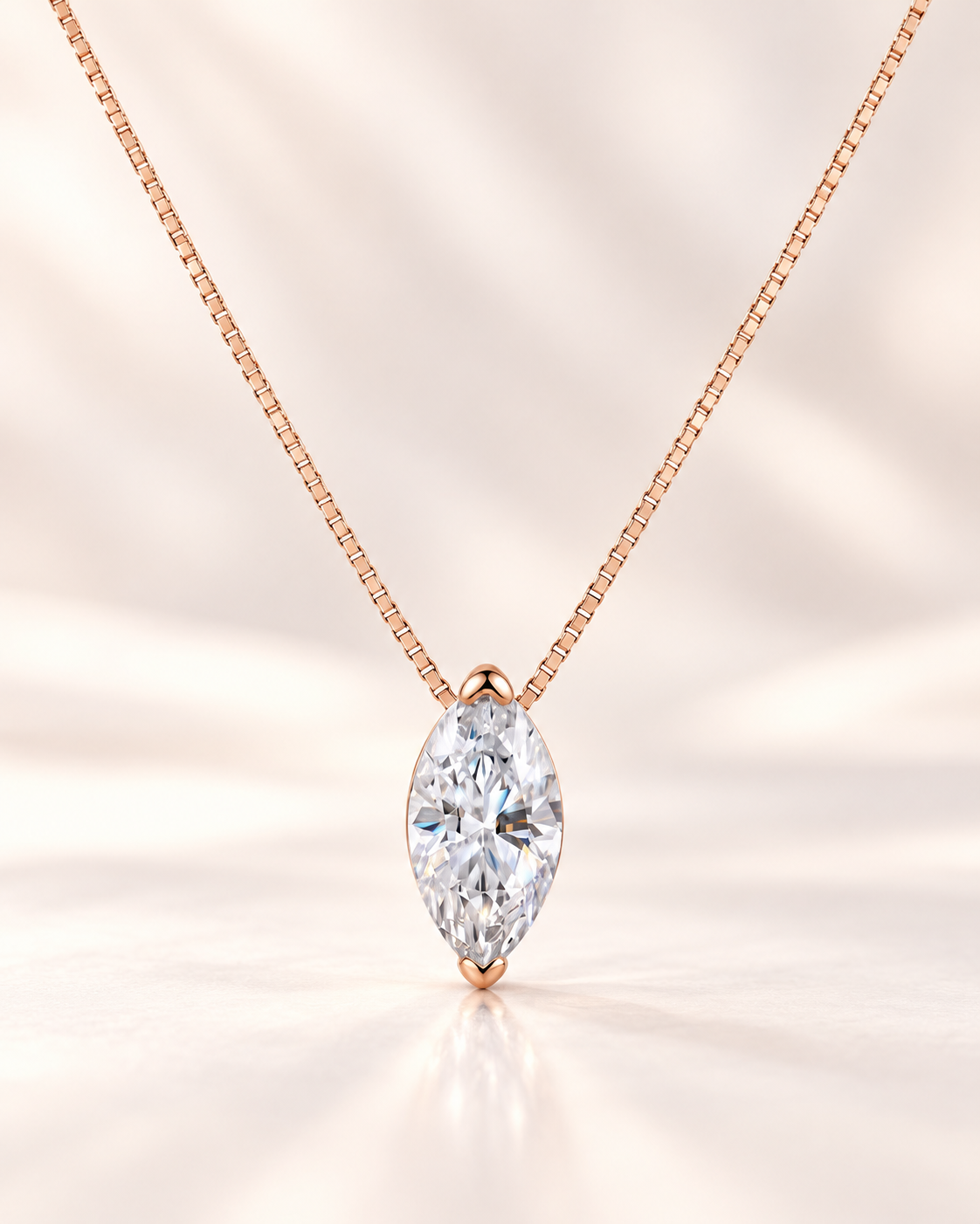 שרשרת מויסנייט אלגנטית בעיצוב מרקיזה (Marquise)