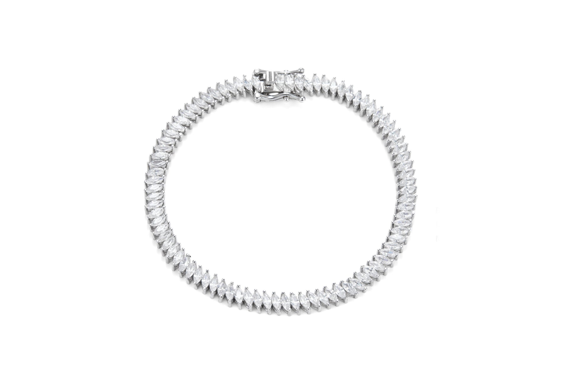 צמיד כסף טניס מרקיז זרקונים 4*2 מ״מ