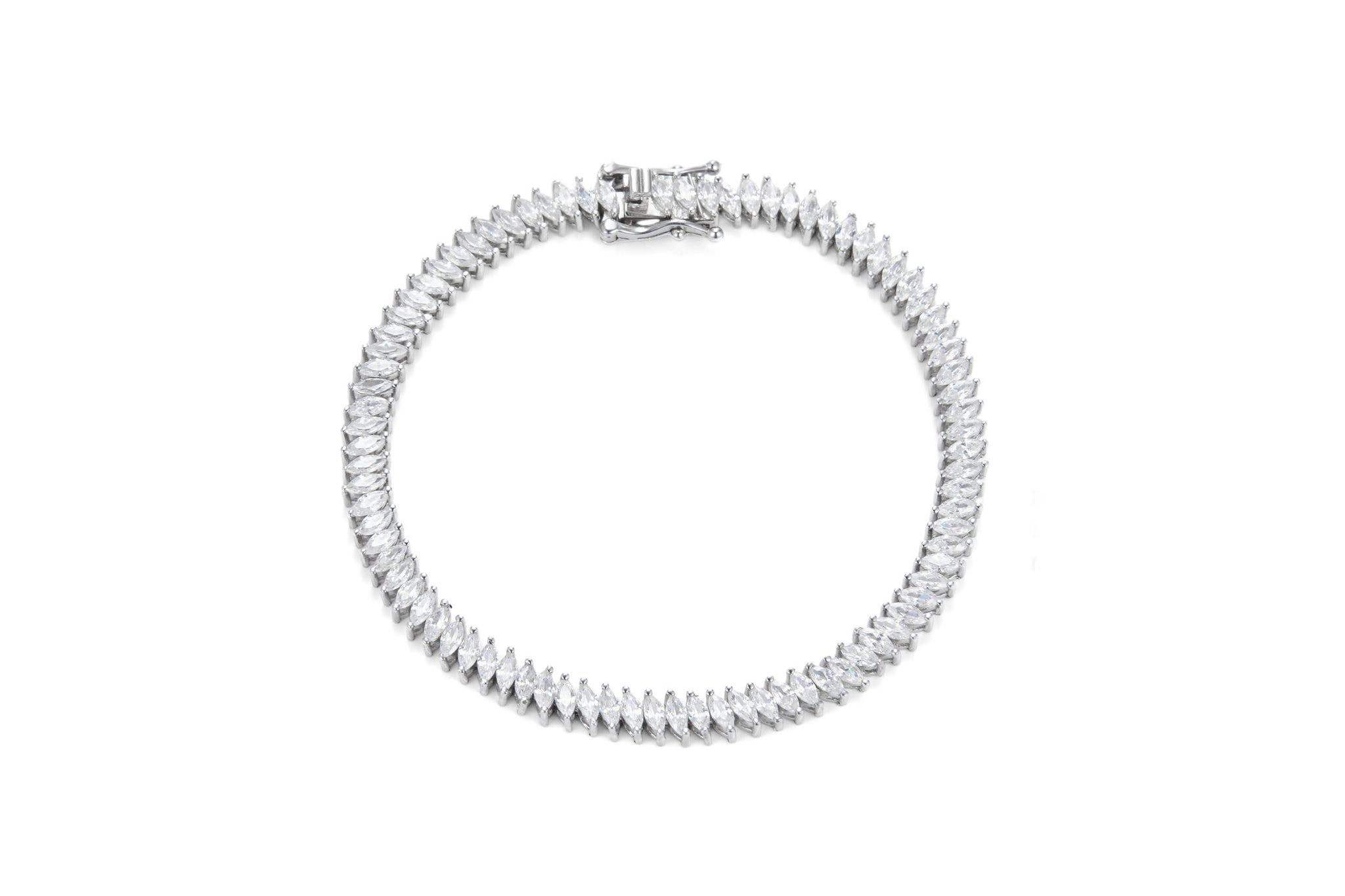 צמיד כסף טניס מרקיז זרקונים 4*2 מ״מ