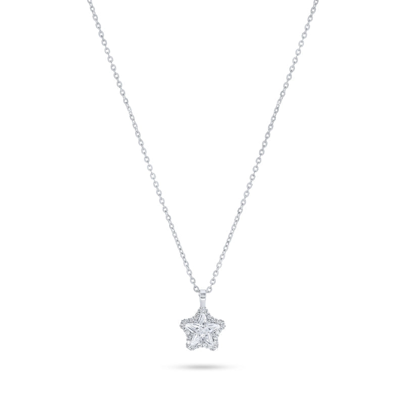 שרשרת כוכב כסף 925 עם זרקון מרכזי