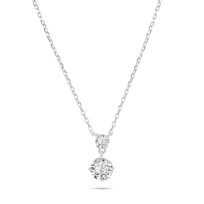 שרשרת כסף 925 סוליטר כפול זירקון