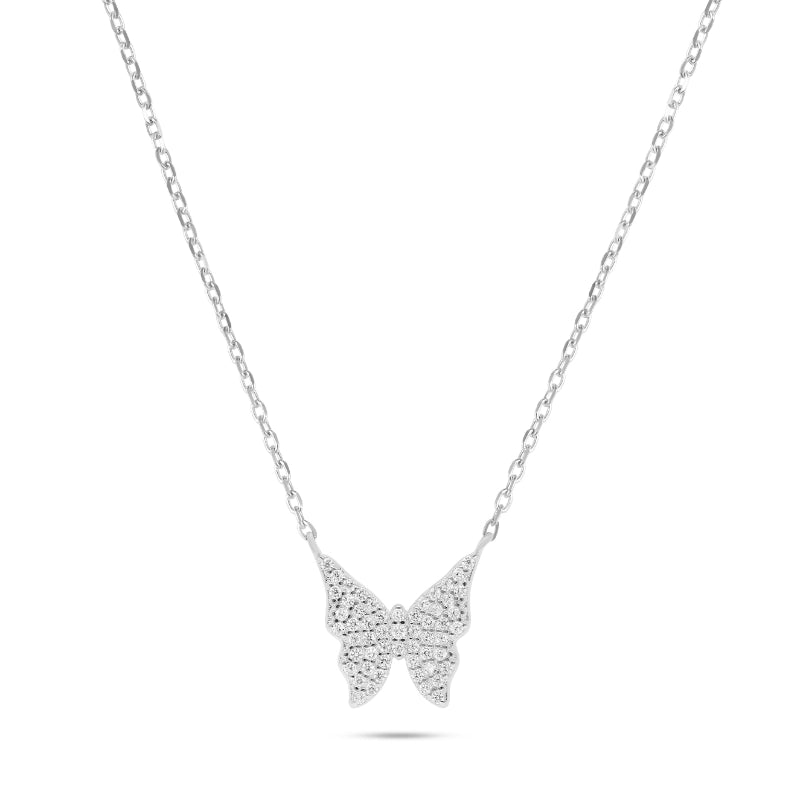 שרשרת כסף פרפר משובצת זרקון