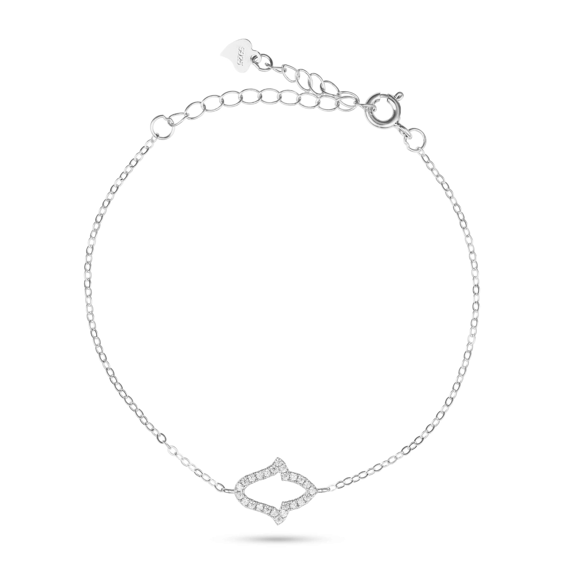 צמיד כסף חמסה משובץ זירקונים | כסף 925