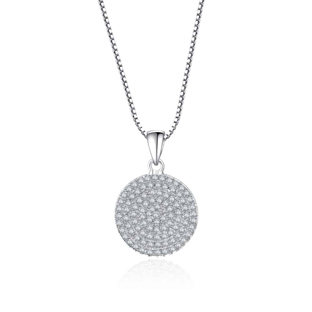 תליון עגול זרקונים כסף 925